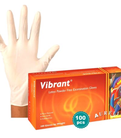 Aurelia Vibrant latex exam gloves powder free 100 per box