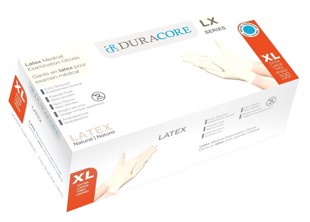 DURACORE Latex Medical Examination Gloves (100/Box) - NNA Medical Canada