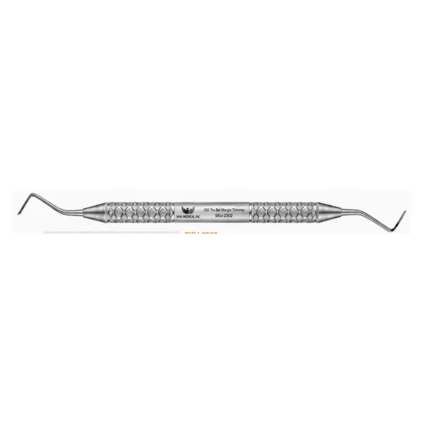 232 Tru Bal margin trimmer, double-ended stainless steel dental instrument with knurled handle