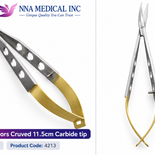 Micro Scissors Curved 11.5cm Carbide Tip