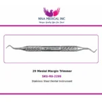 29 Mesial Margin Trimmer R6-2299, double-ended stainless steel dental instrument with knurled handle